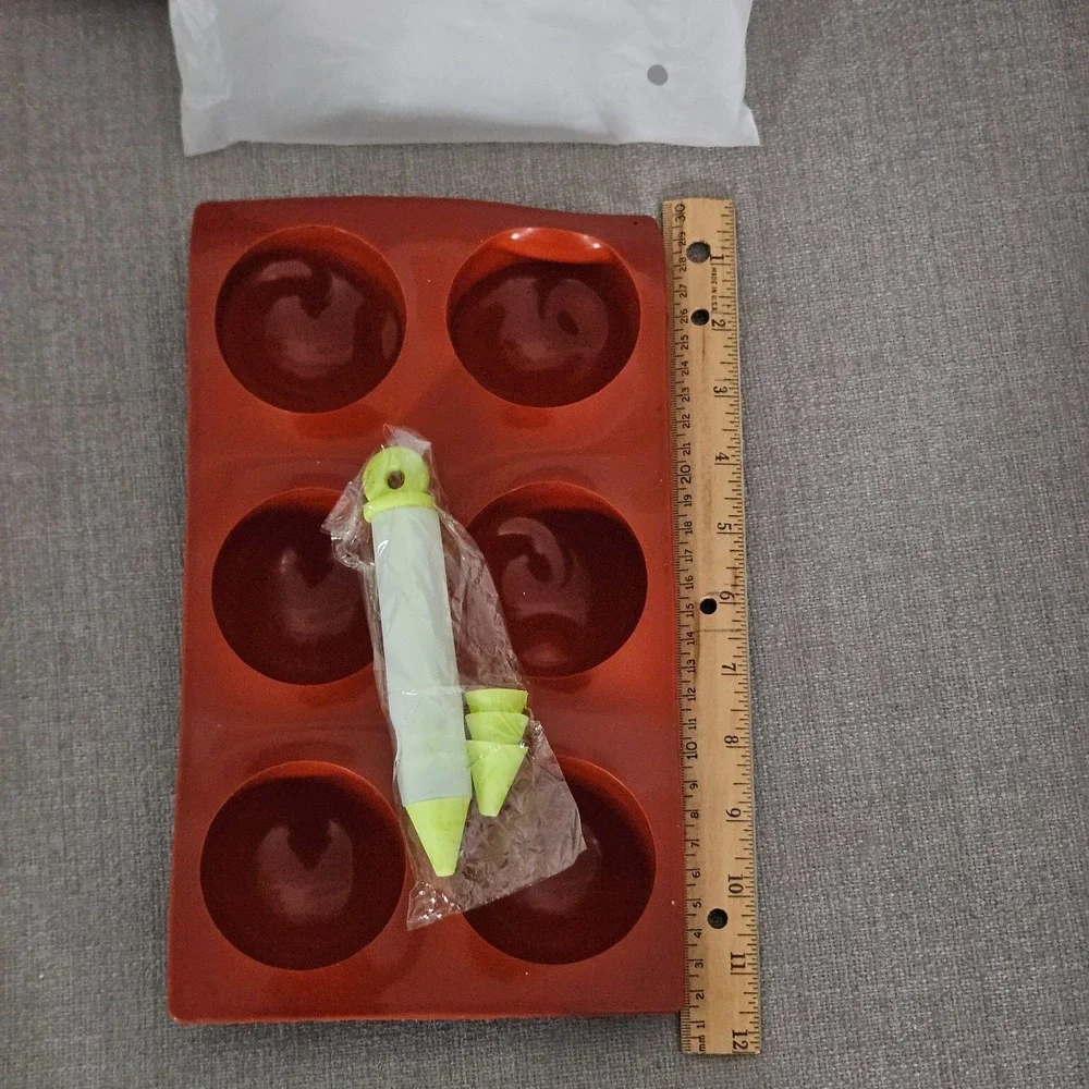 Silicone Mold Hot Chocolate Bomb Cake Baking Mold  6 Hole Semi-Sphere‎ Round